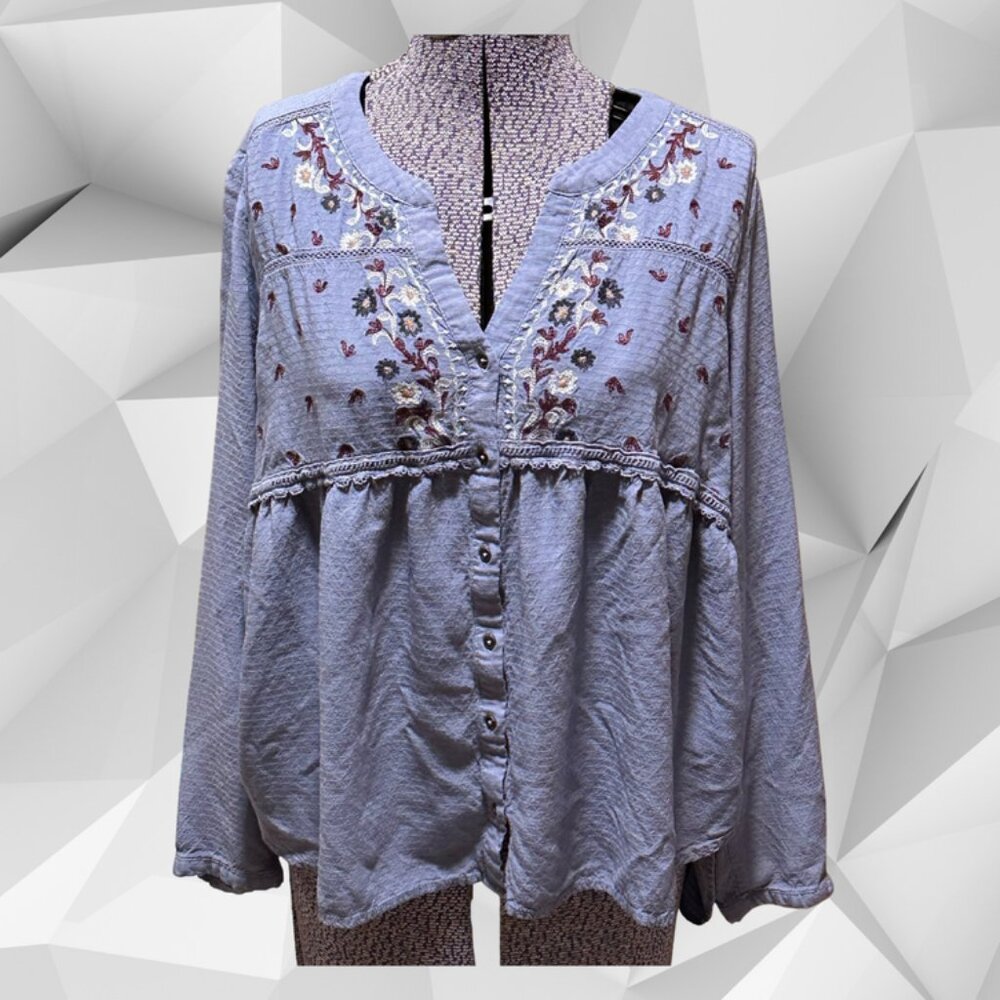 Knox Rose Embroidered Peasant Blouse